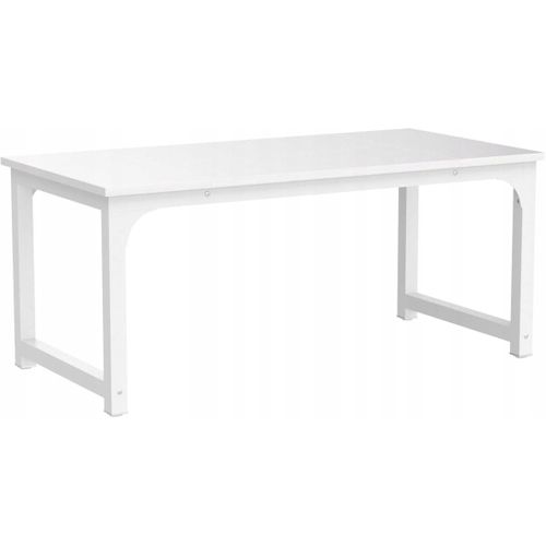 Grand Bureau D'ordinateur Moderne - 160 X 80 Cm - Cadre En Métal Blanc