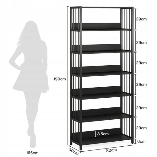 Bibliothèque Étagère De Rangement à 6 Niveaux, Étagères Autonomes,pour Salon, Mdf