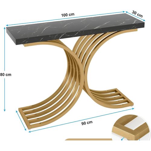 Table Console Blanche Meuble, Table D'entrée De Bout De Canapé En Or Pour Couloir