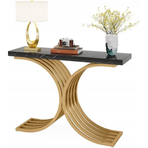 Table Console Blanche Meuble, Table D'entrée De Bout De Canapé En Or Pour Couloir