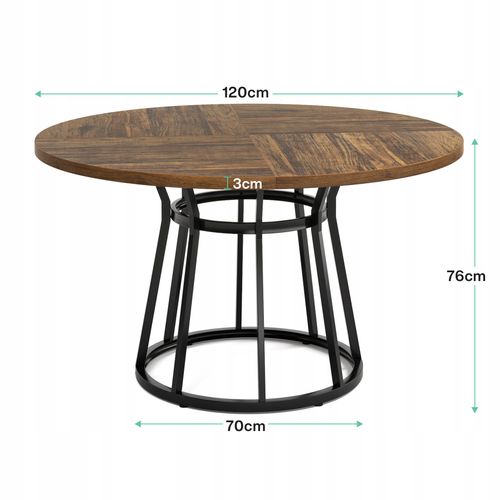 Table De Salle à Manger Ronde Pour 4 Personnes, Table Ronde De Salle à Manger Avec Base En Métal
