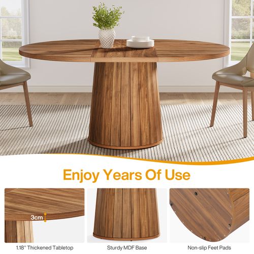 Table à Manger Ovale Pour 6 Personnes, Table à Manger En Bois De 140 Cm (marron)