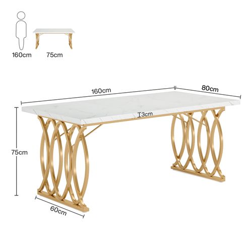 Bureau D'ordinateur, 160 Cm Table De Bureau Informatique Table D'étude Moderne PC Table