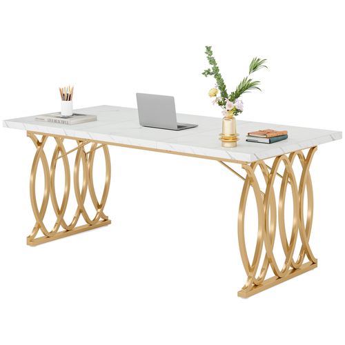 Bureau D'ordinateur, 160 Cm Table De Bureau Informatique Table D'étude Moderne PC Table