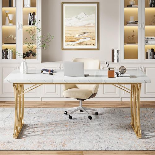 Bureau D'ordinateur, 160 Cm Table De Bureau Informatique Table D'étude Moderne PC Table