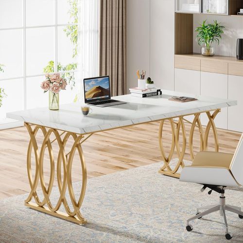 Bureau D'ordinateur, 160 Cm Table De Bureau Informatique Table D'étude Moderne PC Table