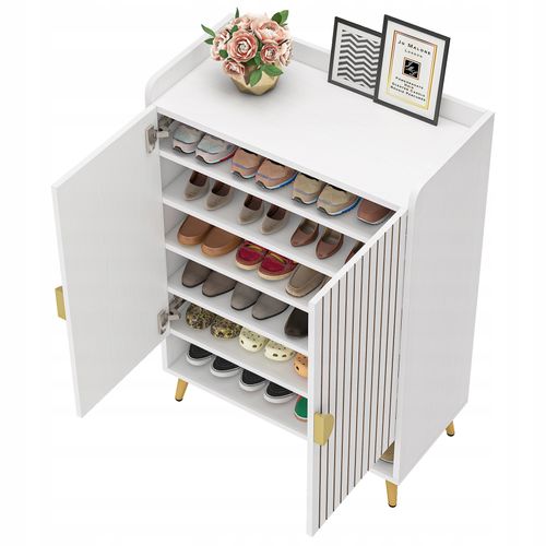 Meuble Chaussures Avec 2 Portes, 6 Étages Meuble De Rangement à Chaussures,75x 35x 110cm