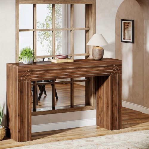 140cm Table Étroite Pour Canapé, Table D'entrée Moderne En Bois Pour L'entrée, Le Couloir, Le Salon