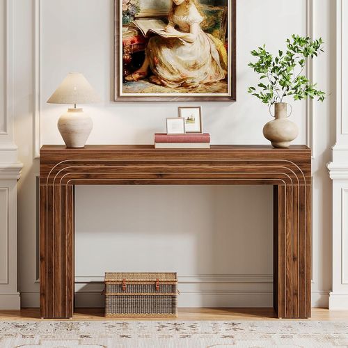 140cm Table Étroite Pour Canapé, Table D'entrée Moderne En Bois Pour L'entrée, Le Couloir, Le Salon