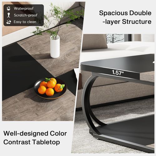 Table Basse Avec Étagère De Rangement Ouverte Pour Le Salon