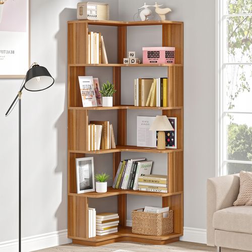Bibliothèque D'angle à 6 Niveaux, Étagère De Rangement Pour Bureau à Domicile,salon