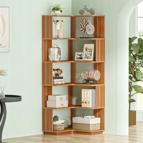 Bibliothèque D'angle à 6 Niveaux, Étagère De Rangement Pour Bureau à Domicile,salon