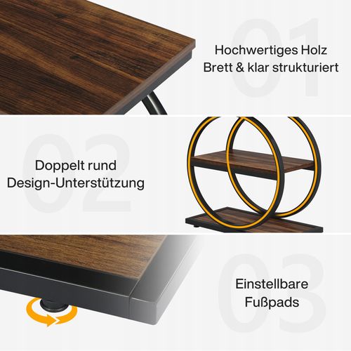 Table D'appoint Étroite à 3 Niveaux, Table Basse Industrielle Pour Canapé