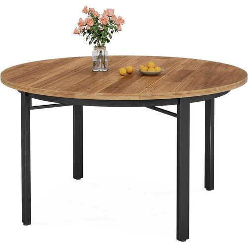 Table à Manger Ronde Pour 4 à 6 Personnes, 118.5 Cm Pour Salle à Manger, Cuisine