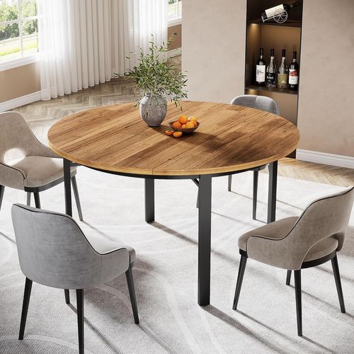 Table à Manger Ronde Pour 4 à 6 Personnes, 118.5 Cm Pour Salle à Manger, Cuisine