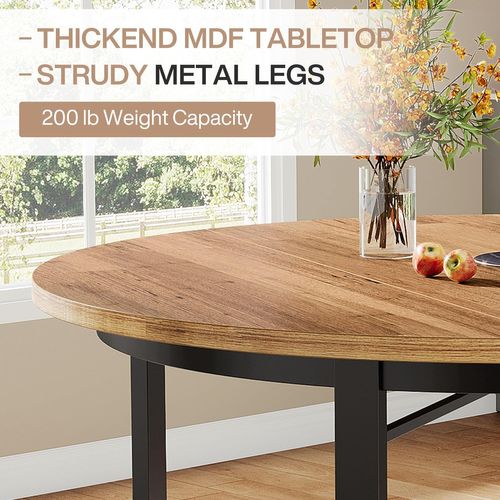 Table à Manger Ronde Pour 4 à 6 Personnes, 118.5 Cm Pour Salle à Manger, Cuisine