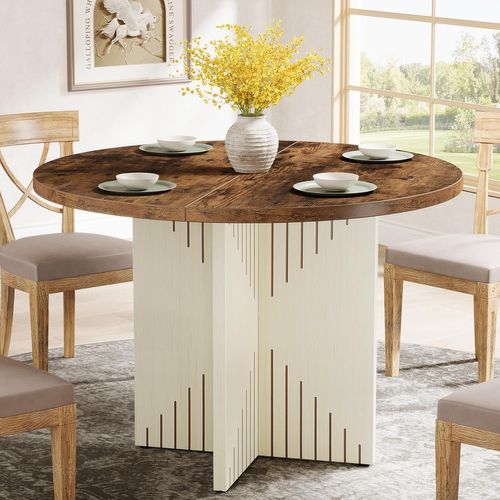 Table De Salle à Manger Ronde Pour 4 Personnes, Table De Salle à Manger De Ferme 100 Cm