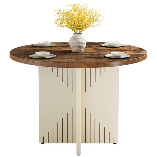 Table De Salle à Manger Ronde Pour 4 Personnes, Table De Salle à Manger De Ferme 100 Cm