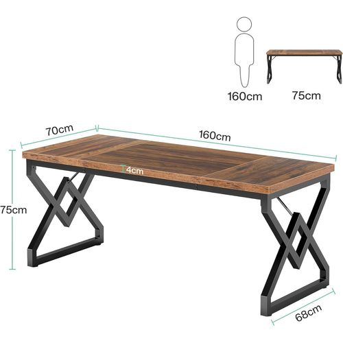 160 X 70 X 75 Cm Grande Table D'ordinateur De Bureau,poste De Travail, Bureau De Direction