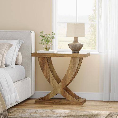 Table D'appoint En Bois, Table De Chevet Pour Chambre à Coucher, Avec Support En Forme De Croix