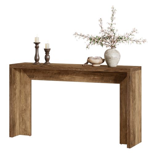 Table Console Farmhouse, 140cm Table Canapé En Bois Avec Rangement Pour Entrée