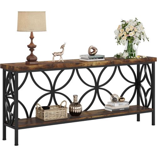 Table De Canapé Étroite De 160 Cm - Table De Canapé Longue Industrielle Derrière Le Canapé