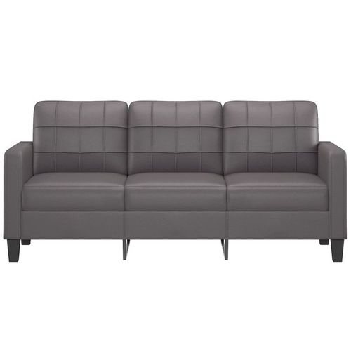 Canapé à 3 Places 180 Cm Similicuir Gris