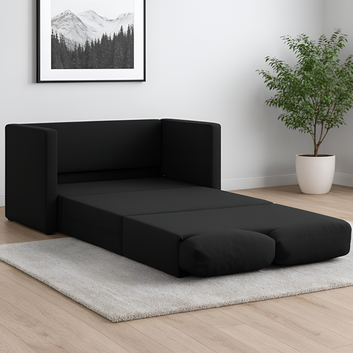Canapé-lit 2 En 1 Noir 112x174x55 Cm Tissu