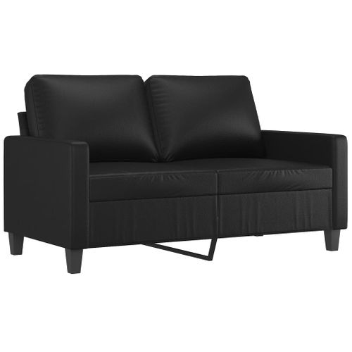 Ensemble De Canapés 3 Pièces Avec Coussins Noir Similicuir