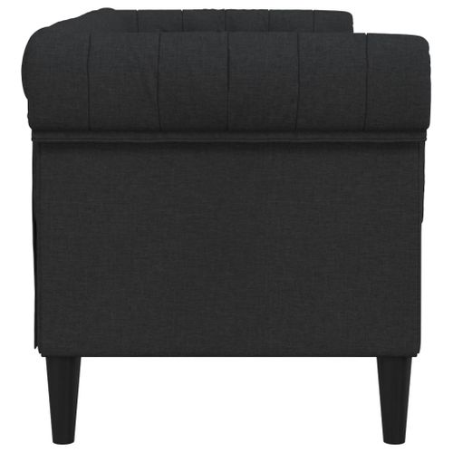 Canapé Chesterfield 2 Places Noir Tissu