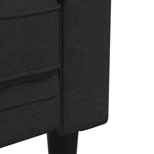 Canapé Chesterfield 2 Places Noir Tissu