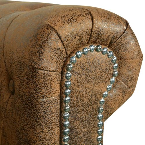 Ensemble De Canapé Chesterfield à 2 Et 3 Places Marron