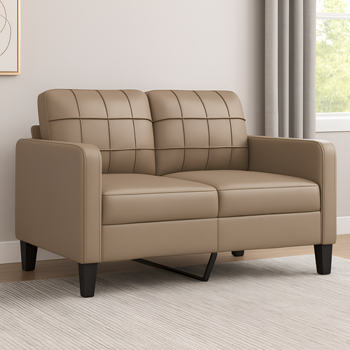 Canapé à 2 Places Cappuccino 120 Cm Similicuir