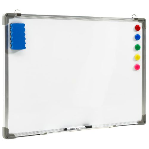 Tableau Blanc Magnétique Effaçable à Sec Blanc 90x60 Cm Acier