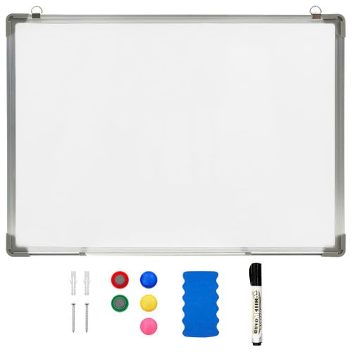 Tableau Blanc Magnétique Effaçable à Sec Blanc 90x60 Cm Acier