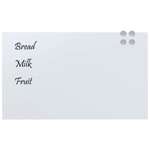 Tableau Noir Magnétique Mural Blanc 100x60 Cm Verre Trempé