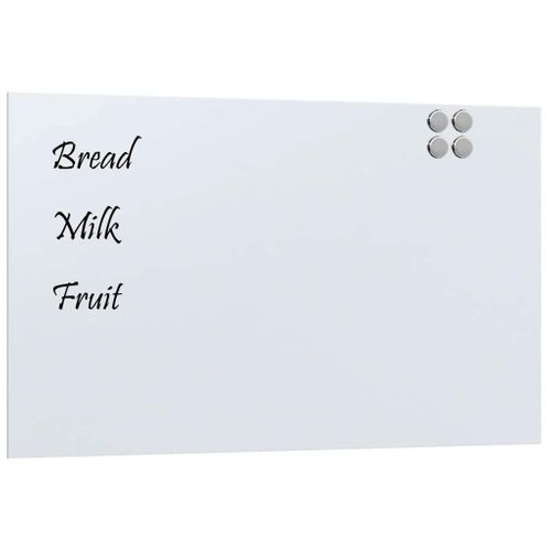 Tableau Noir Magnétique Mural Blanc 100x60 Cm Verre Trempé