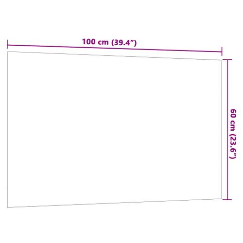 Tableau Noir Magnétique Mural Blanc 100x60 Cm Verre Trempé