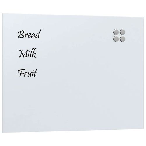 Tableau Noir Magnétique Mural Blanc 80x60 Cm Verre Trempé