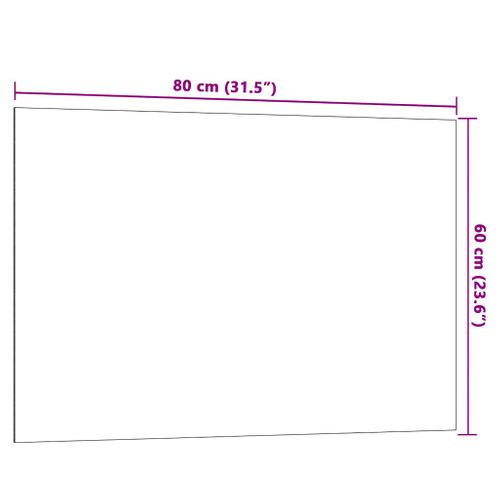 Tableau Noir Magnétique Mural Blanc 80x60 Cm Verre Trempé