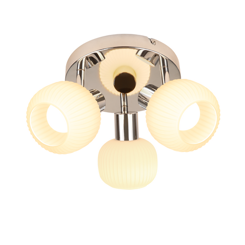 Spot De Plafond Blanc E14 3 Ampoules Abat-jour Intérieur En Verre Spot Orientable