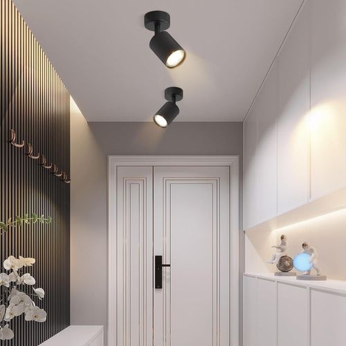 Spot LED Noir Gu10 330°pivotant Lampe De Couloir Moderne Applique Murale Industrielle