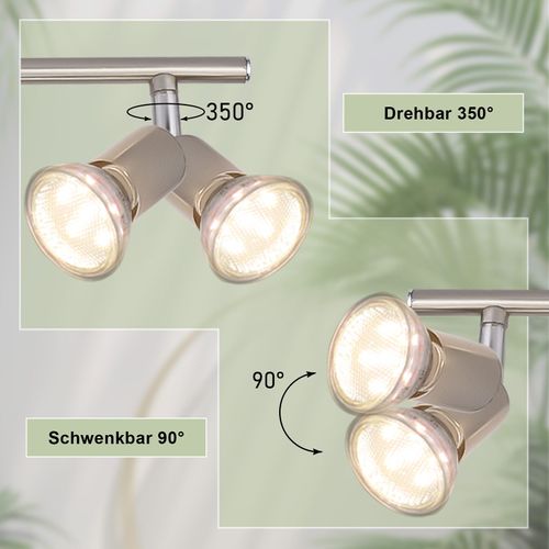 Spot De Plafond LED Orientable Gu10 4 Flamme Spots De Plafond Salon Industriel Orientable
