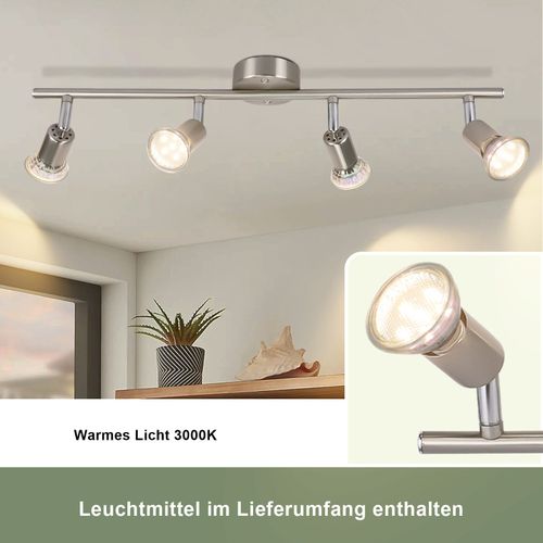 Spot De Plafond LED Orientable Gu10 4 Flamme Spots De Plafond Salon Industriel Orientable