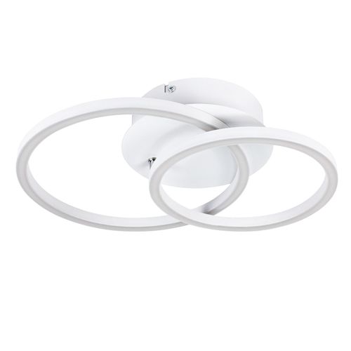 Plafonnier LED 2 Anneaux Blanc Pivotant Moderne Ronde Design 24w 3000k