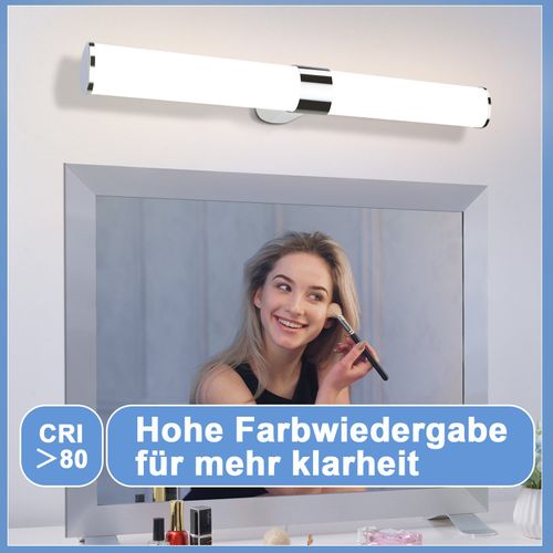 Applique Miroir LED 15w 60cm Chrome Etanche Ip44 Blanc Neutre 4000k Moderne