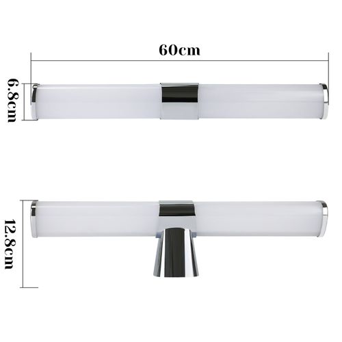 Applique Miroir LED 15w 60cm Chrome Etanche Ip44 Blanc Neutre 4000k Moderne