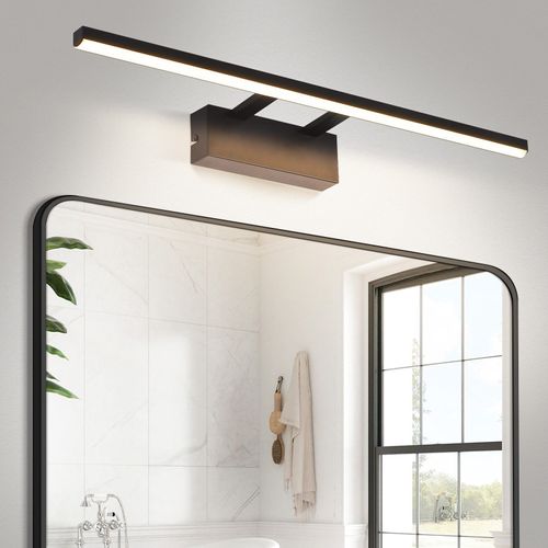 Lampe à Miroir LED Noire 60cm Moderne 4000k Salle De Bain Lampe à Miroir Murale