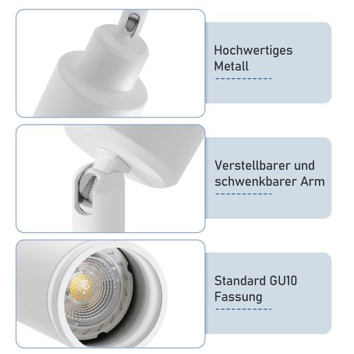 Spot De Plafond 3er  Gu10 Orientable Moderne Intérieur Métal Orientable Sans Ampoule