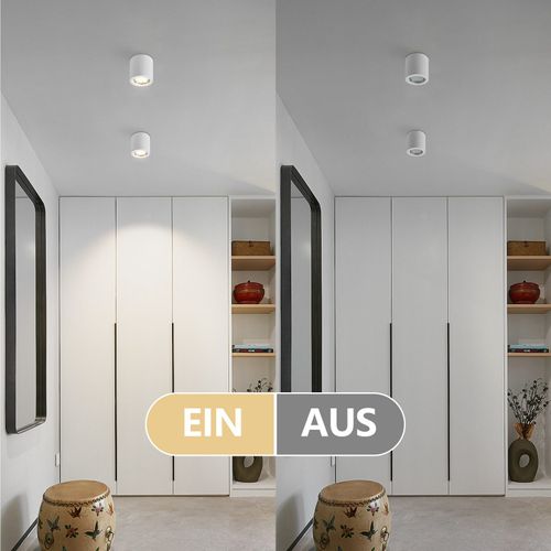 Lot De 4 Spot En Saillie Blanc Rond Gu10 Spots De Plafond Plâtre Moderne Petit 40w